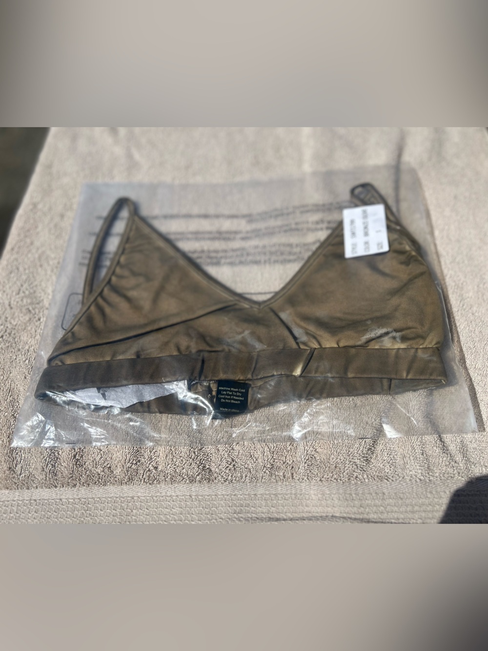 POL Olive Green Wireless Bralette small new